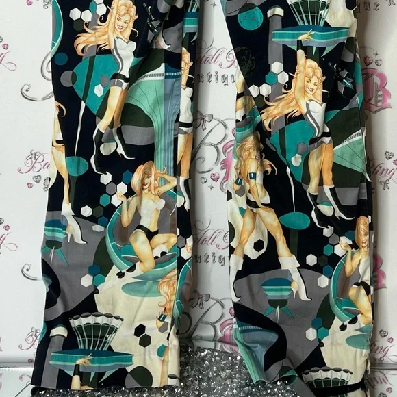 Loudmouth golf pants space girls John Daly rare pants retro girls pin up girl - Picture 7 of 8